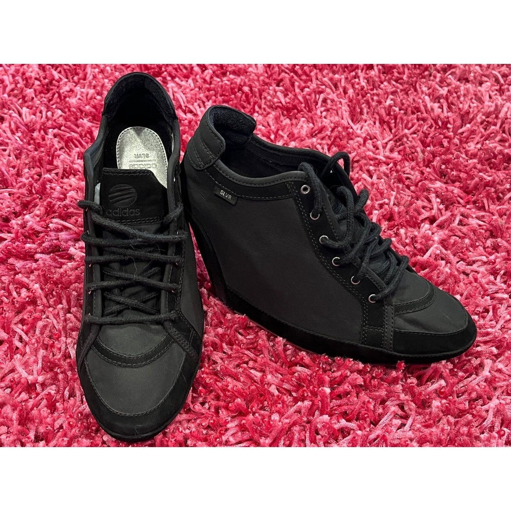 ADIDAS SLVR Black Laced Wedge Sneaker